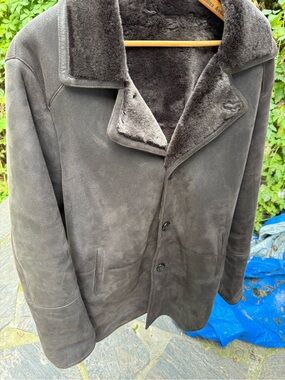 Men's Shearling coat in Dark brown